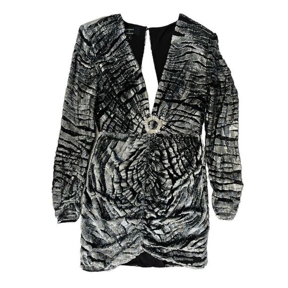 DUNDAS x REVOLVE Stardust Mini Dress in‎ Silver Tiger - Picture 2 of 12